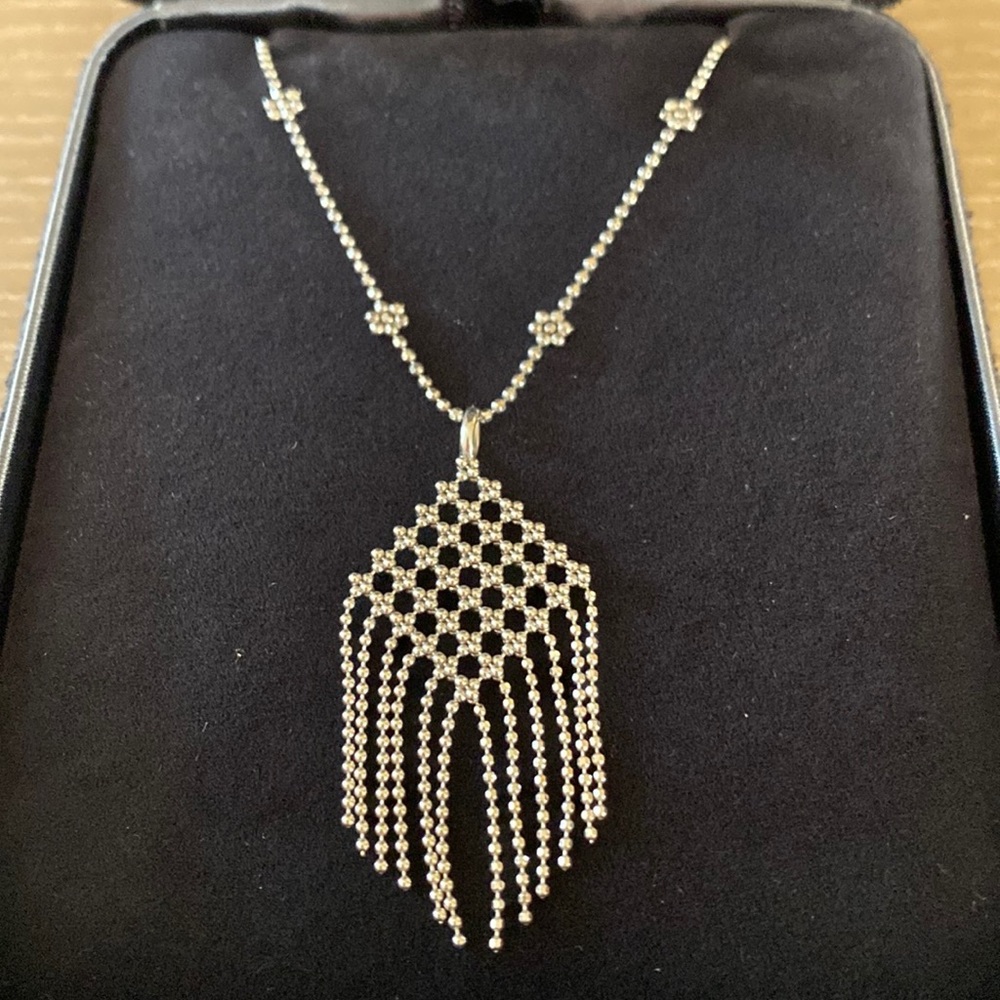 Authentic Tiffany & Co. 18K WHITE GOLD Fringe Necklace